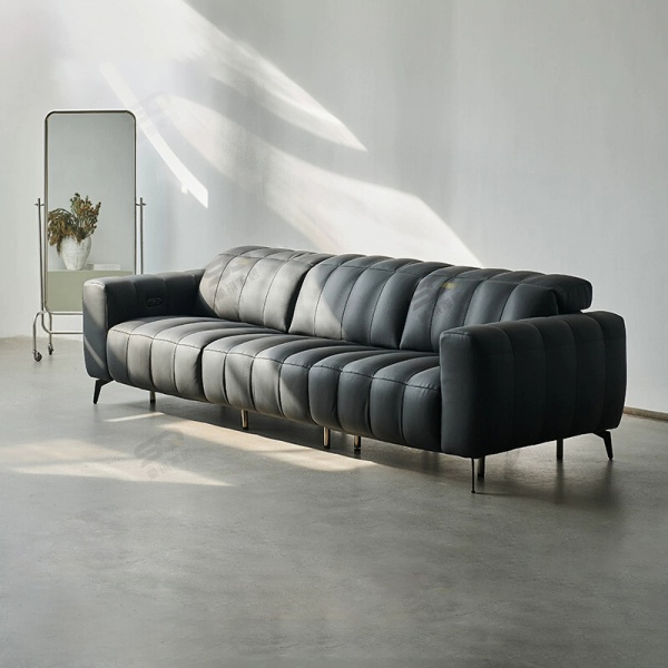 Customization Electric Leather Smooth Space Saving Single Settelescopic Smart  Module Sofa Living Room Sofa