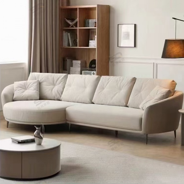 2025 new stylish modern sofa couch Simple Circular Arc-Shaped Fabric Sofa Modern Combination for Living Room Furniture Suitable Apartment Layouts