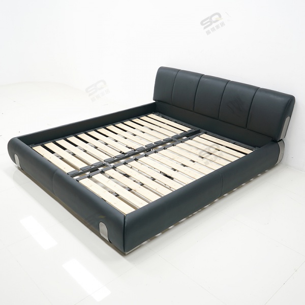 Manufacturers Modern King Size Bed Frame Artificial Leather Upholstered Beds Wood Solid for Home Hotel Double Size Bedroom Set