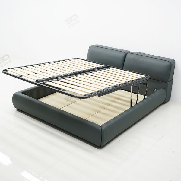 Modern Upholstered Bed Frame Headboard Design, Solid Wooden Easy Assembly Black Queen & King Size Bed