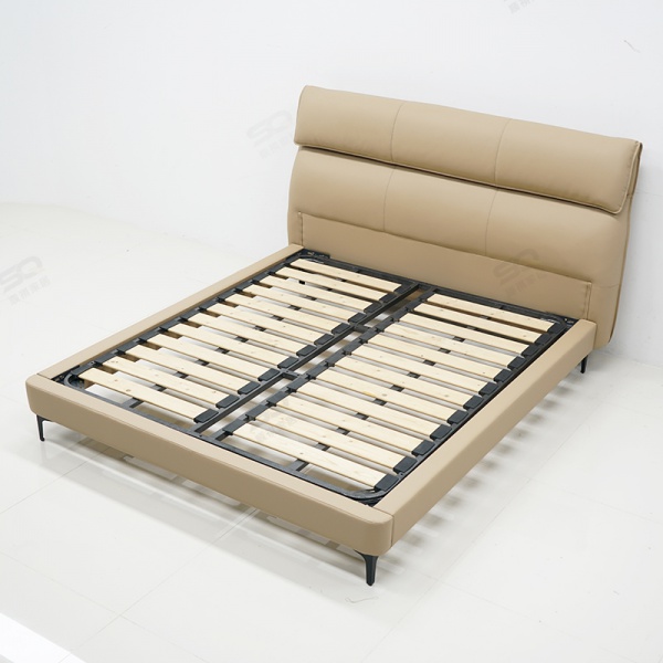 Customized High Quality King Double Size Upholstered Bed Home Bedroom Furniture Soft Wooden Bed