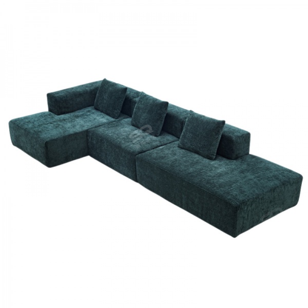 Corduroy Modular Sofa Combination Cream Style Tofu Block Full Sponge Compression Cross-border Fabric Sofa for Living Room 