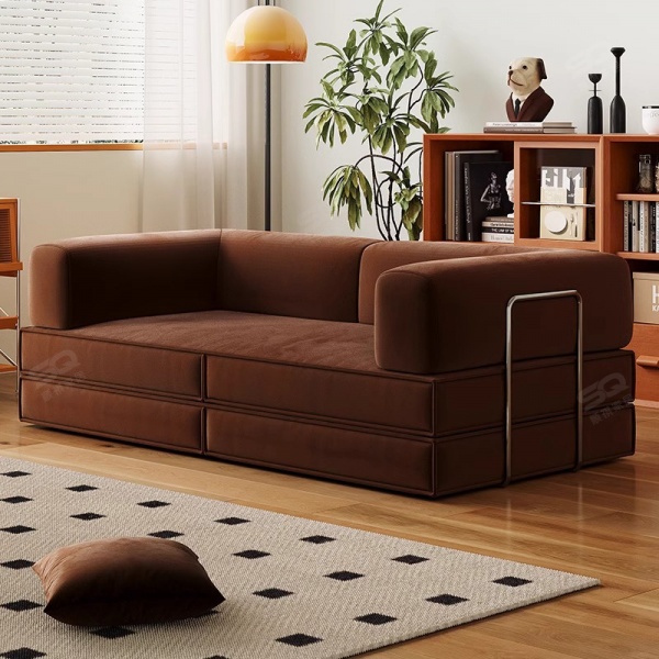 Living Room Compression Sofa Module Removable Folding Lazy Sofa Retro Corduroy Backrest Fabric Sofa Bed