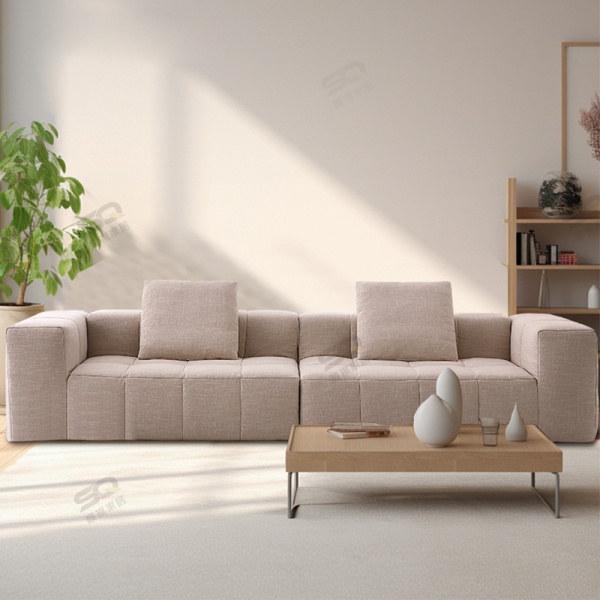 Modern Simple Vacuum Compressed Block Sofa Internet Celebrity Living Room Small Apartment Straight Row Designer Fabric Sofa