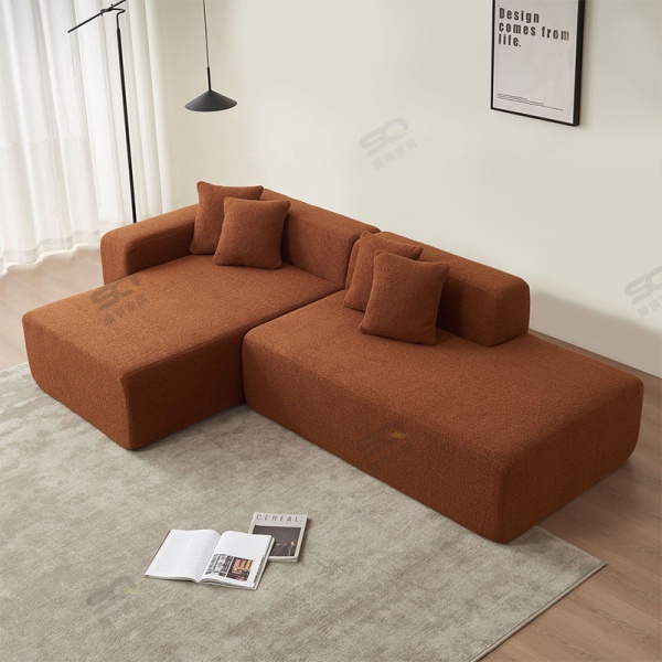 Vintage Compression Sofa Antique Corduroy Tofu Block Living Room Straight Row Compression Roll Vacuum Pure Sponge Sofa