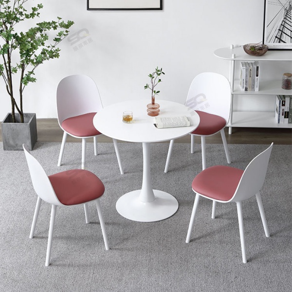 Cream Style Round Table Table Small Apartment Commercial Rock Board Table and Chair Combination Light Luxury Reception Negotiation Balcony Table 