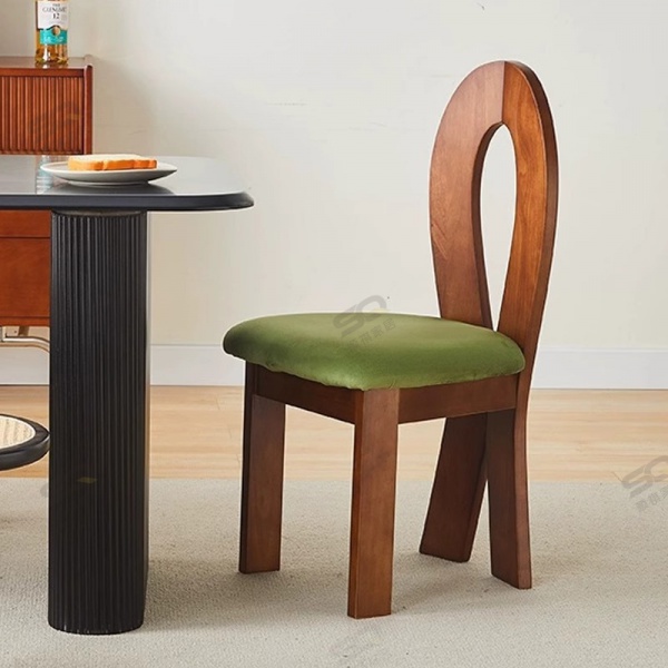 Vintage Dining Table Chair Solid Wood Dining Chair Home Middle Ancient Style Designer Key Chair Backrest Chair