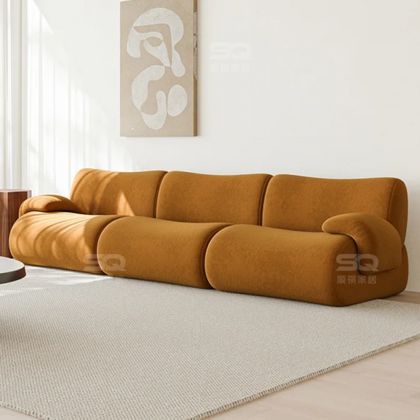 Laimi modular furniture in modern retro style, featuring irregular corners, freely combinable and compressible sofas