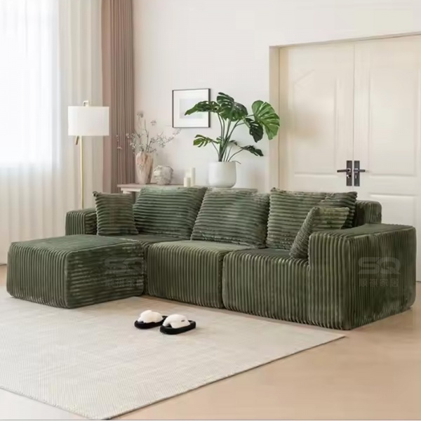 High-quality green compressed sofa set, a sponge sofa suitable for the living room