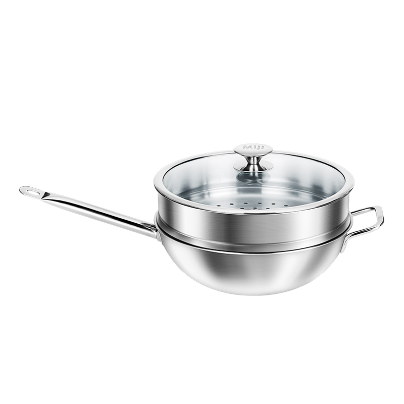 Miji Home Design Germany 米技生活  星河系列MH-NOVA28-FSPCN（28cm炒锅蒸格套装）