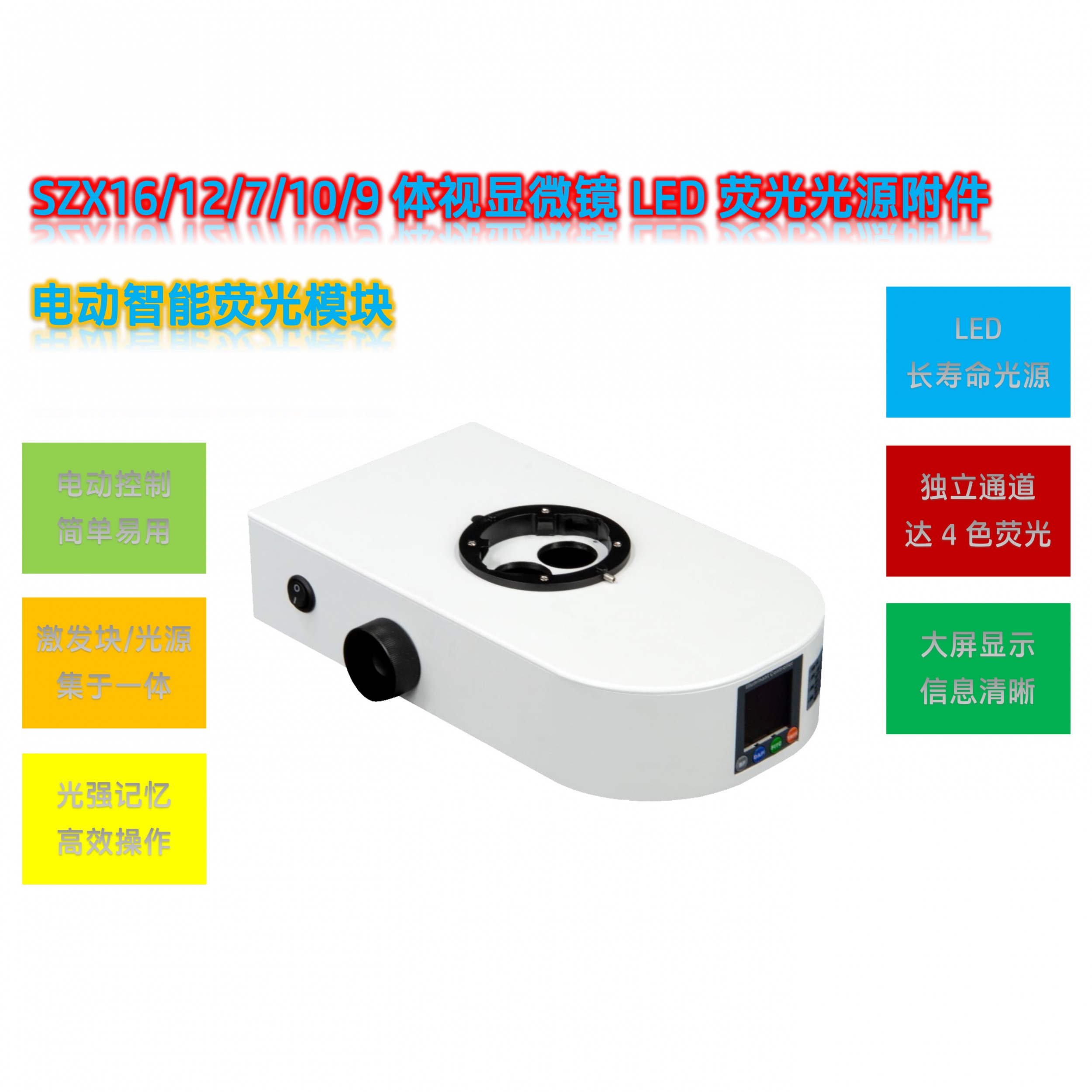 LED电动体视荧光模块附件SZX7-UVBG-E匹配奥林巴斯体视显微镜SZX7的荧光应用方案