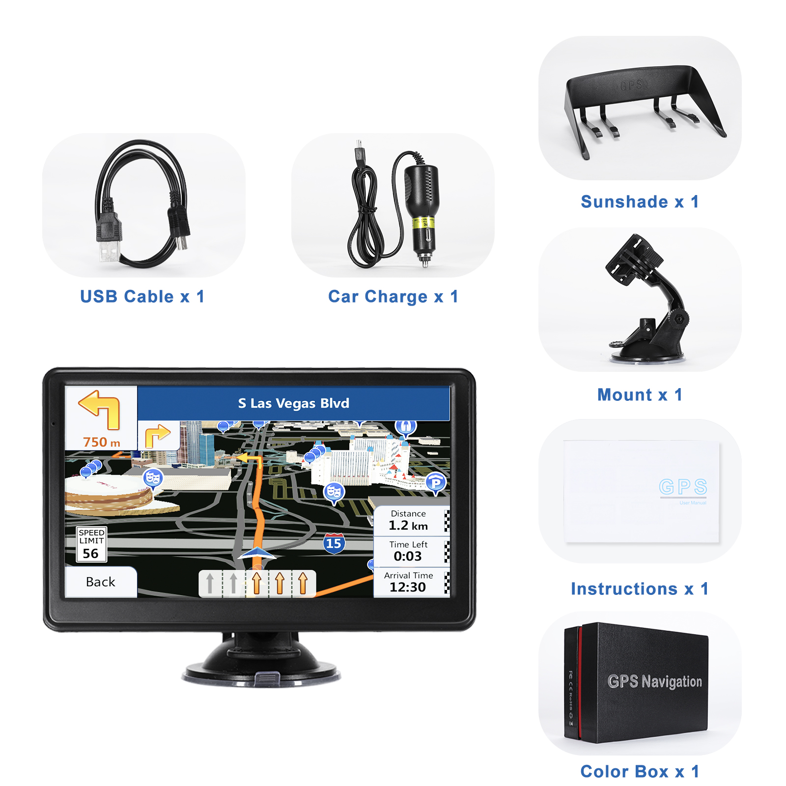 7 inch GPS navigator with 16G memory optional