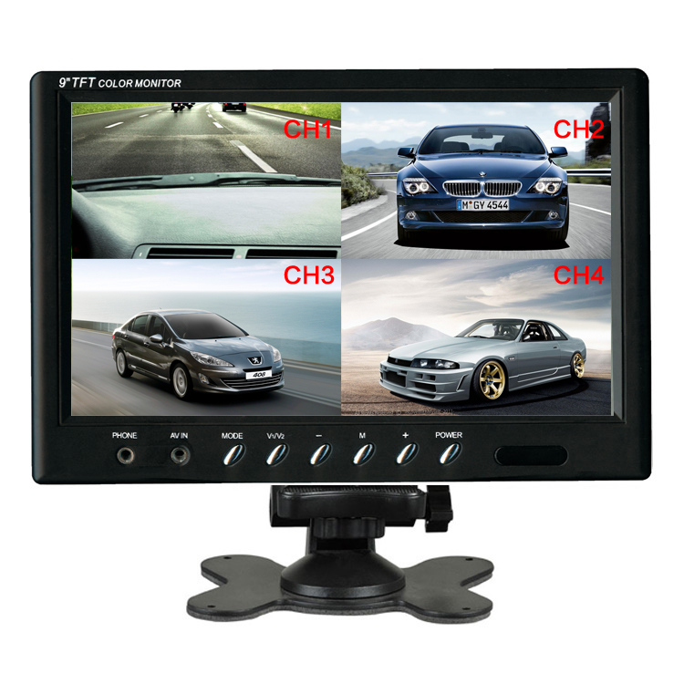 9 inch quad monitor