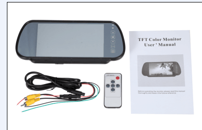7 inch mirror monitor with guard line optional