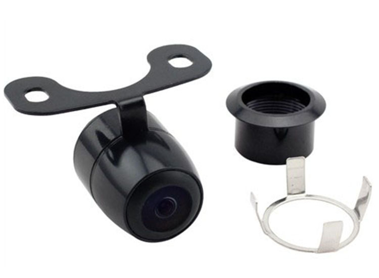 Car rear view camera with flush or bracket mount