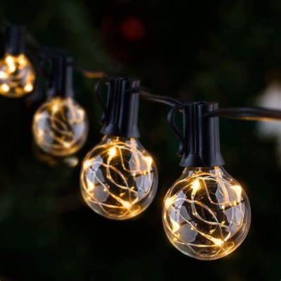G40 25FT LED Copper Wire Globe String Lights