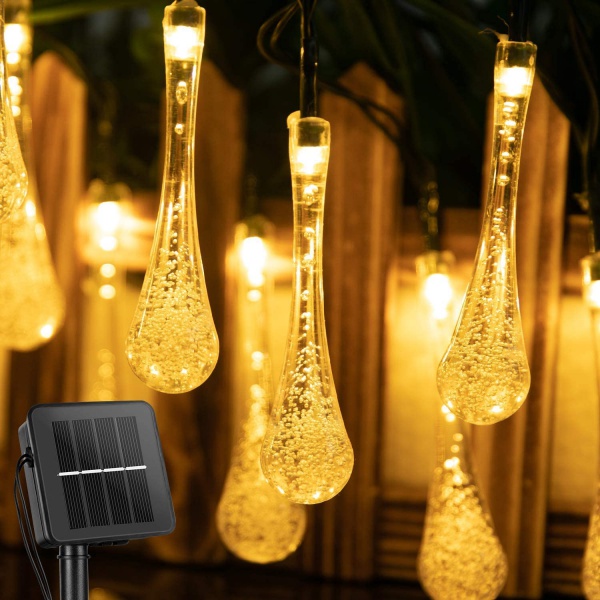 25.7 Feet 40 Led Water Drop Solar Powered Lights 