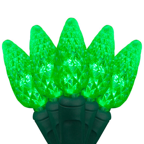 C6 Green LED Christmas Lights
