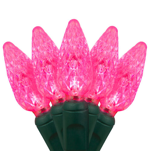 C6 Pink LED Christmas Lights