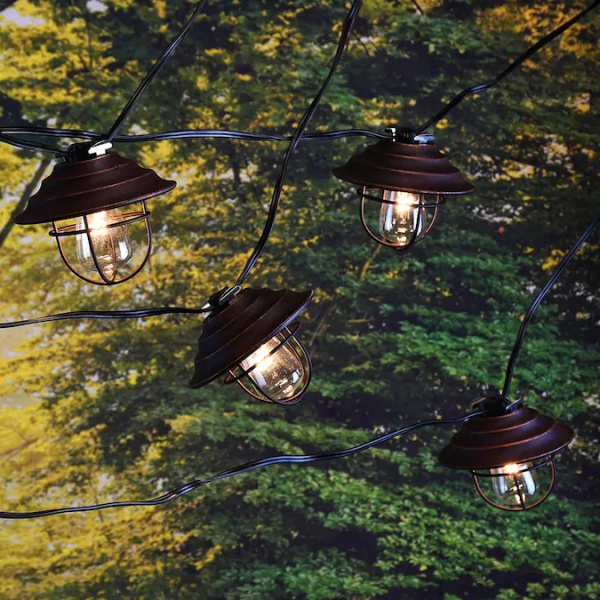 20-ft 10-Light Metal-Shade String Lights