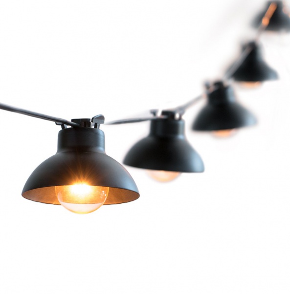 11-ft 10-Light Metal-Shade Outdoor Incandescent String Lights