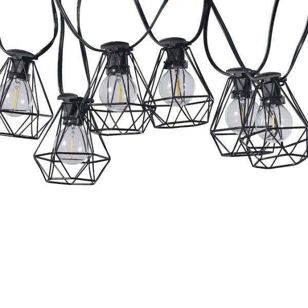 11-ft 10-Light Metal-Shade Outdoor LED String Lights