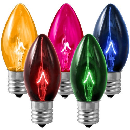  C9 E17 Multicolor Transparent Bulbs