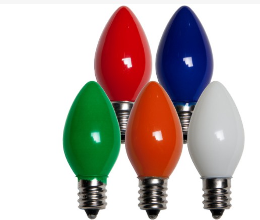  C7 E12 Multicolor Opaque Bulbs