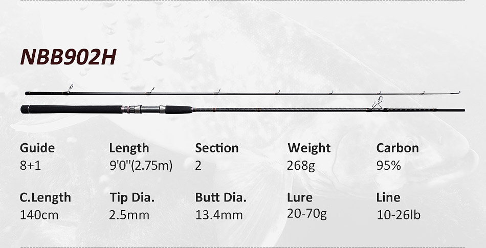 Leisure K5 Seabass Shore Casting Jigging Rod,NOEBY