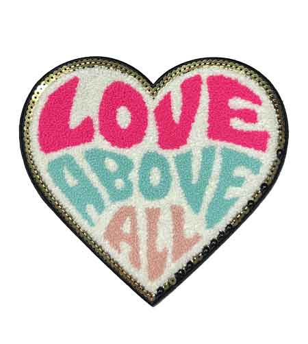 Love above all towel patch