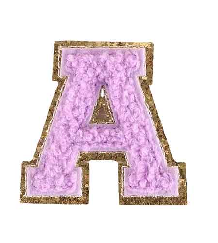 Glitter letter Chenille patch