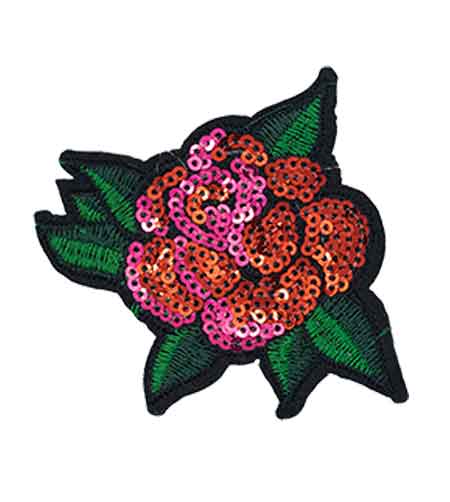 Rose sequin patches