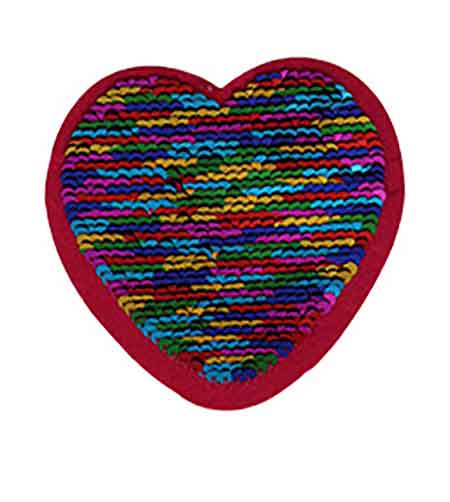 colorful heart sequins patches