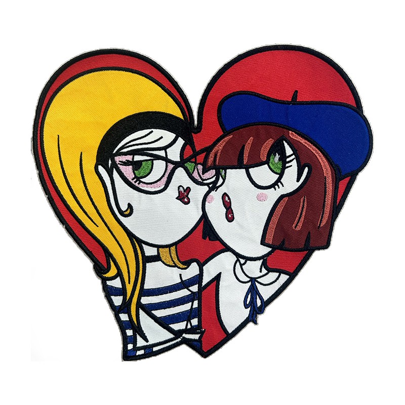 Romantic Heart Shaped Girls Bestie Pattern Embroidered Patch