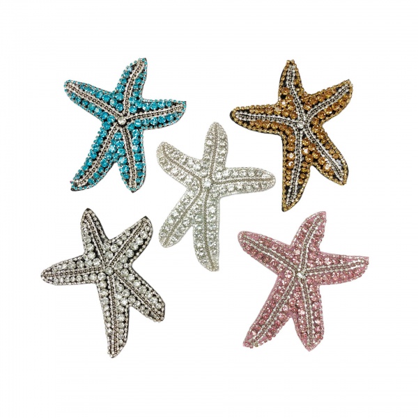 Colorful DIY for Clothing Dress Jeans beaded diamond starfish cloth patch