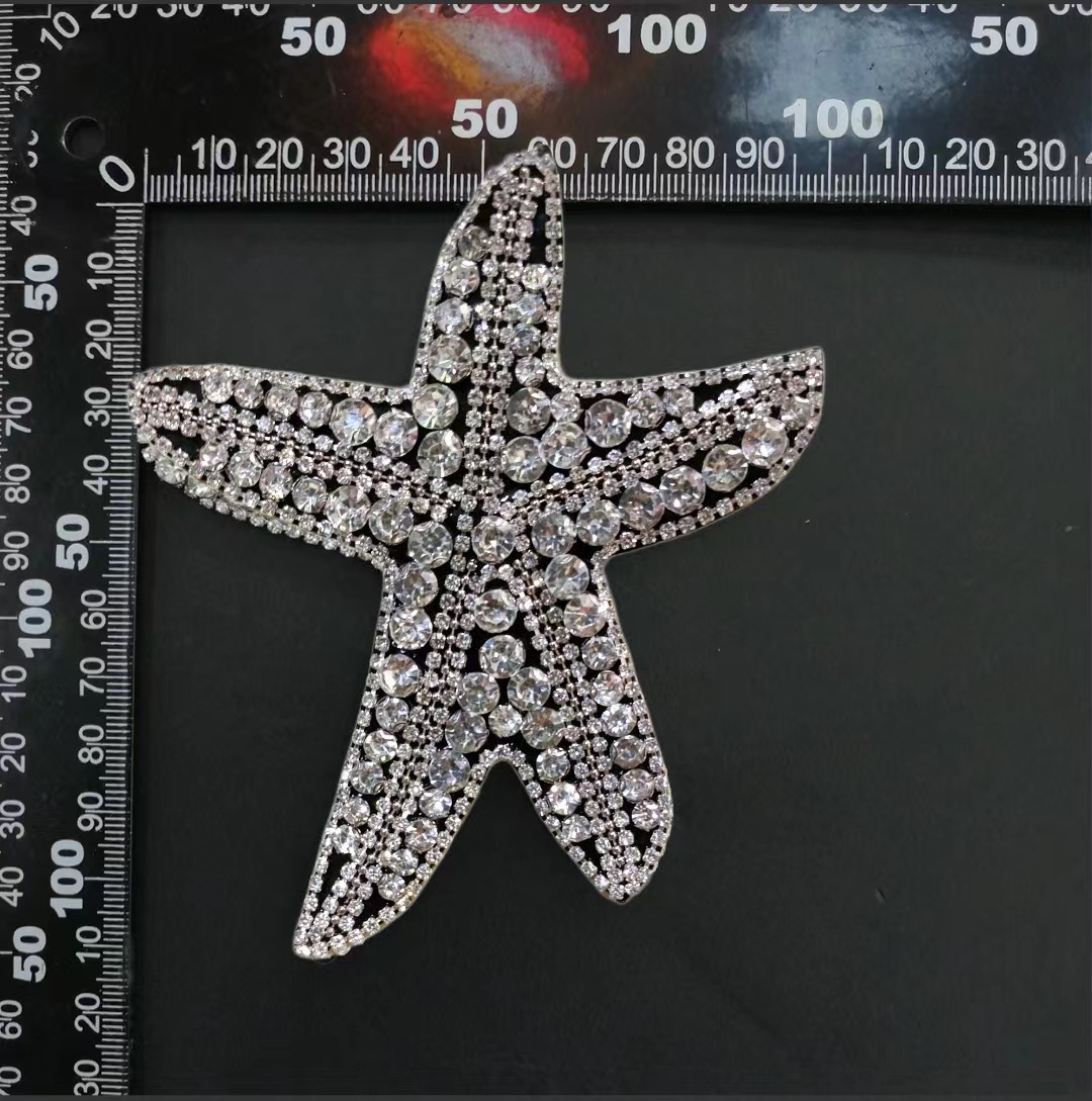 Colorful DIY for Clothing Dress Jeans beaded diamond starfish cloth patch