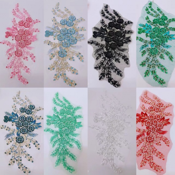 Flowers Mesh Embroidery Cloth Lace Patch 
