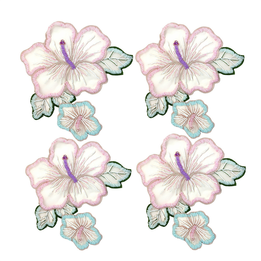 Organza embroidered flower patch