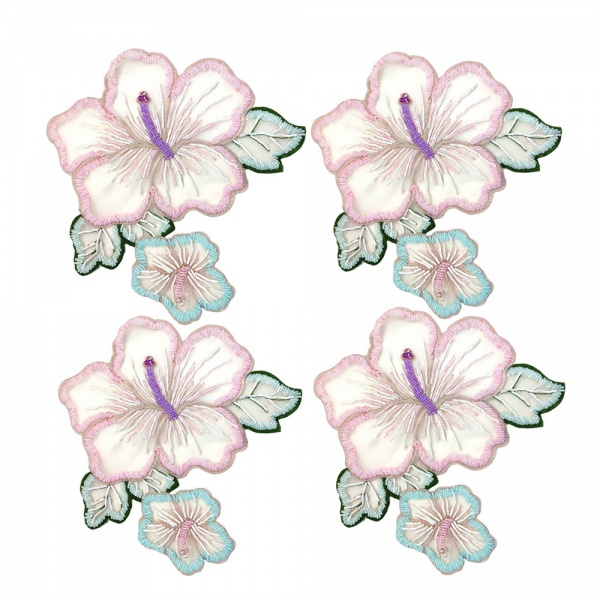 Organza embroidered flower patch
