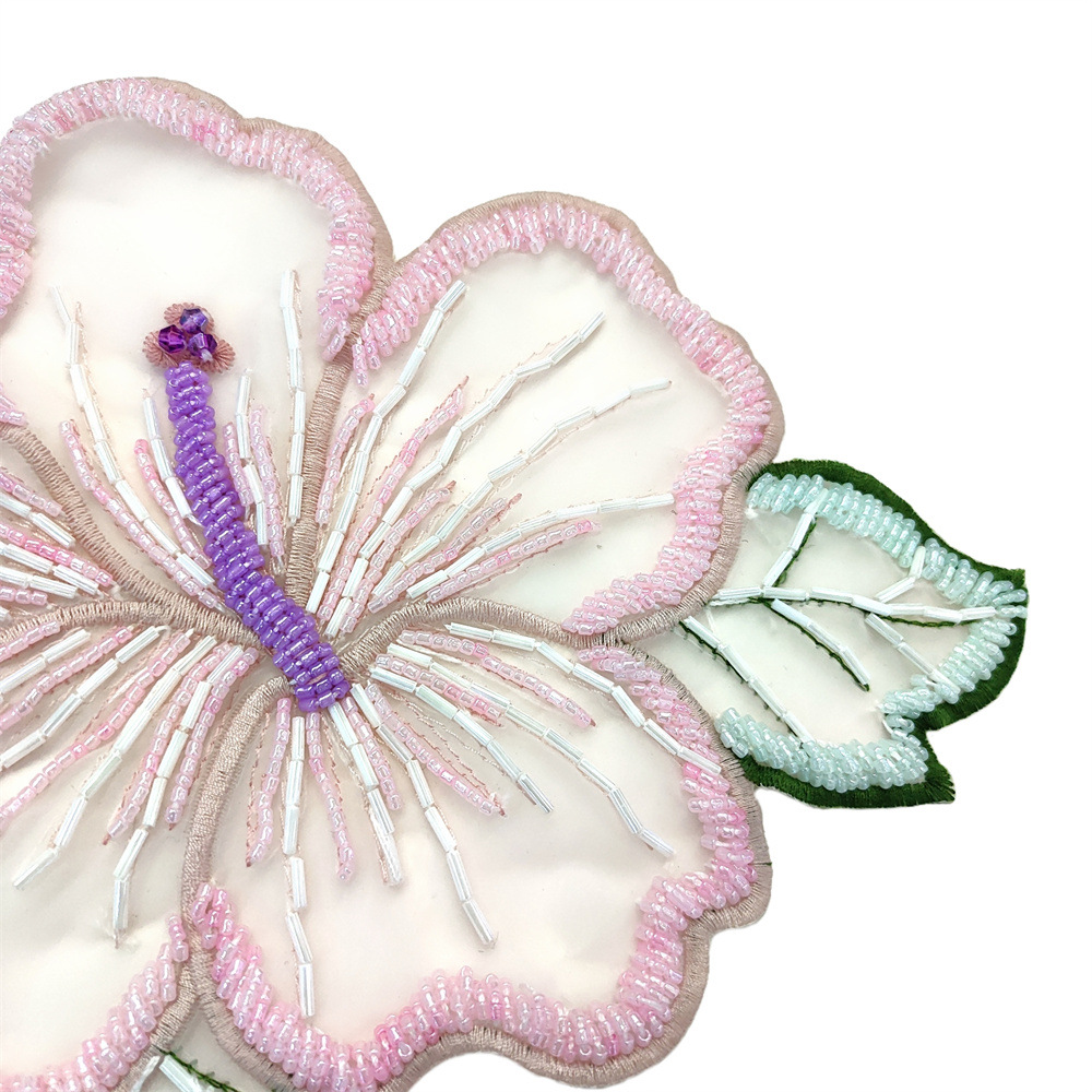 Organza embroidered flower patch