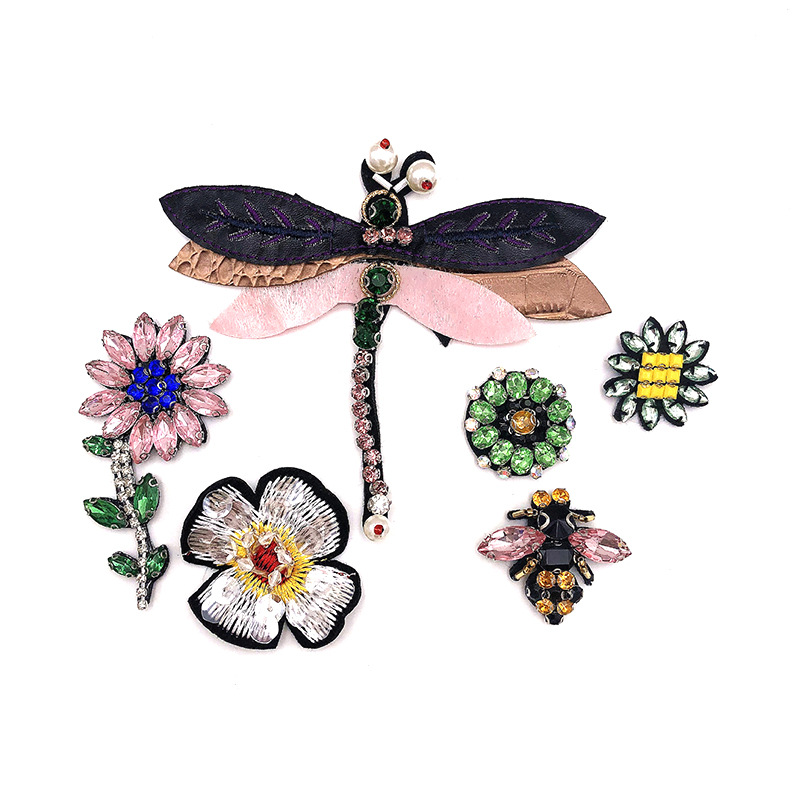 Handmade Beaded Dragonfly Flower And Insect