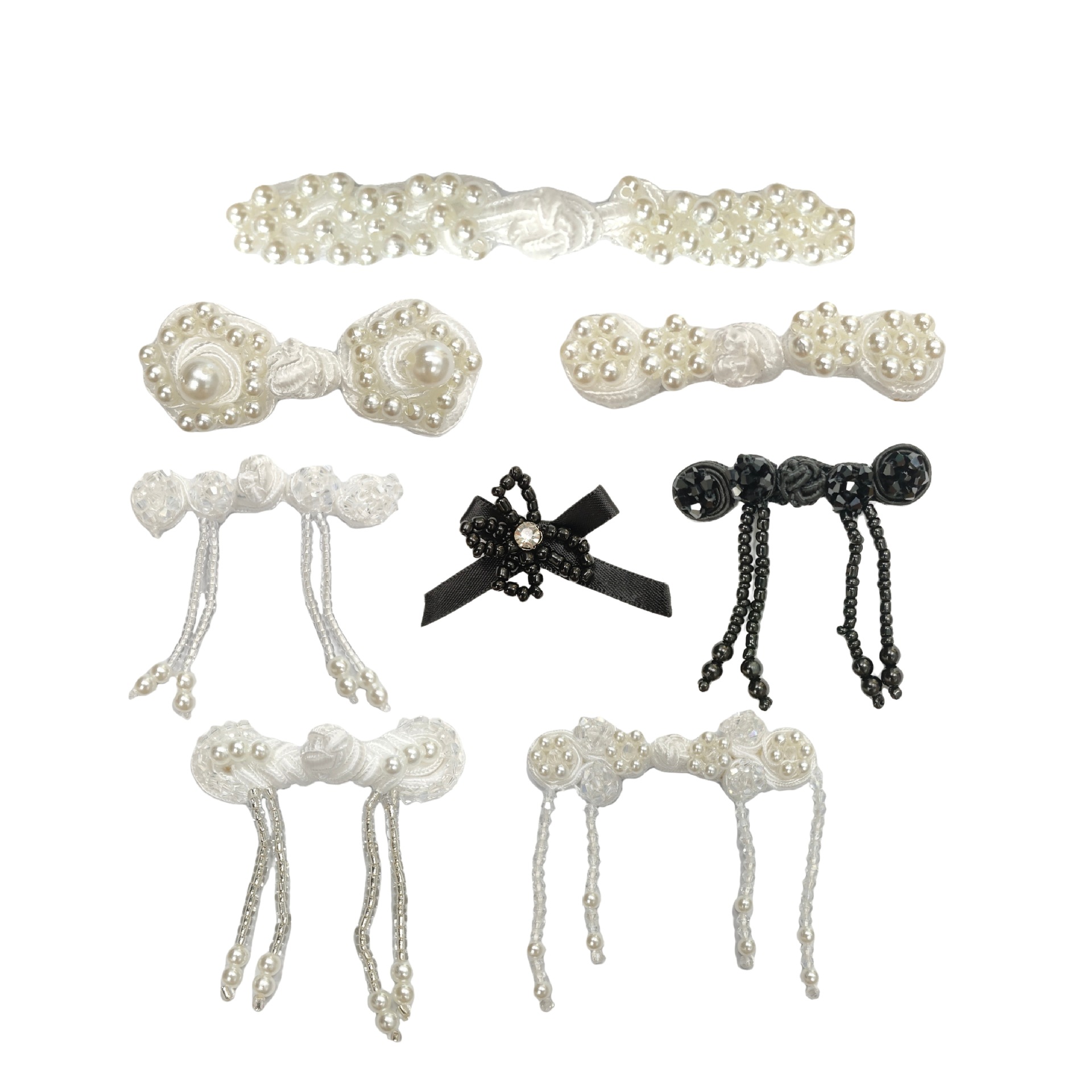Handmade Pearl Beaded Patch DIY Decorative Flower Brooch