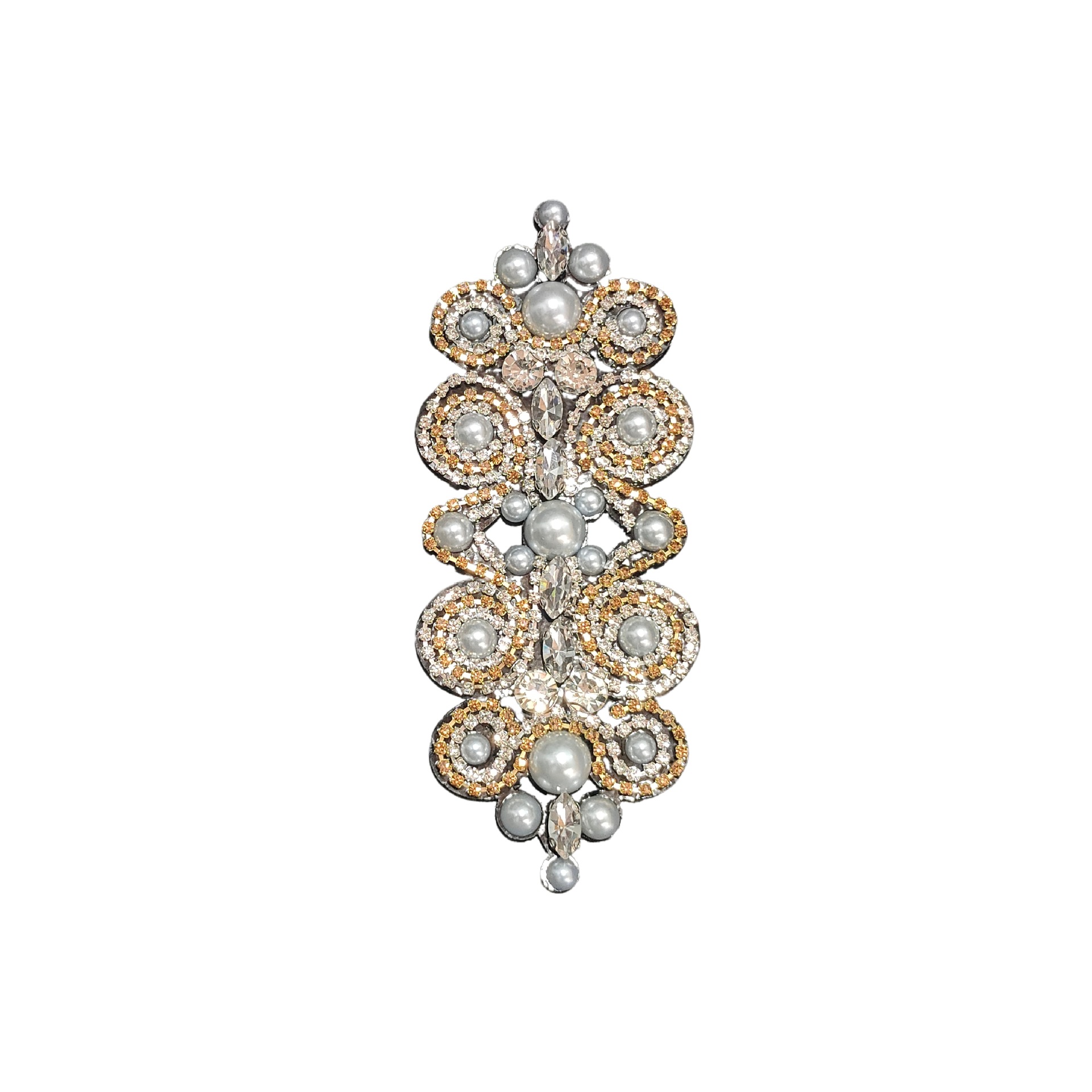 Beaded Bow Glass Diamond Hollow Heart