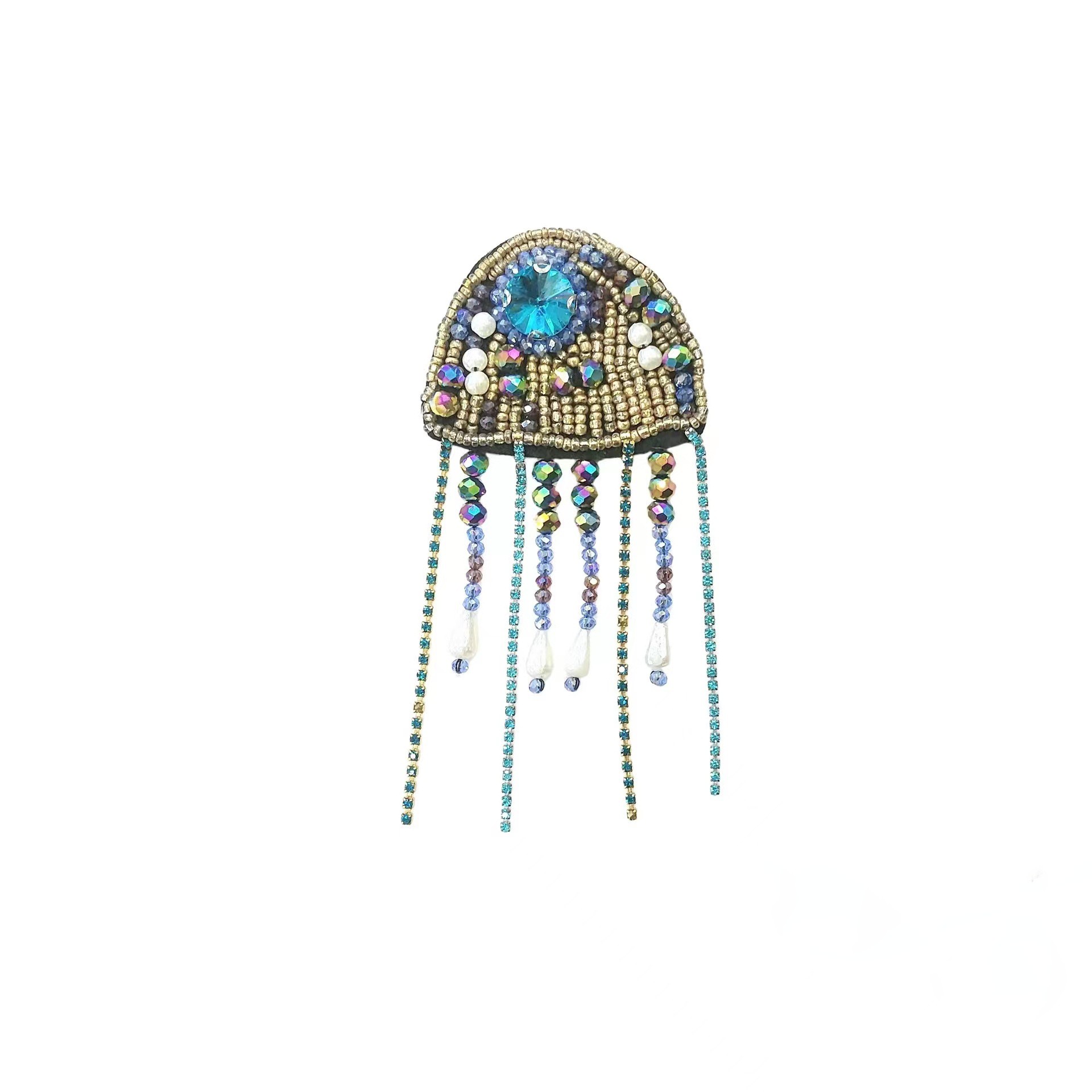 Ready-Made Hand-Beaded Mermaid Patch