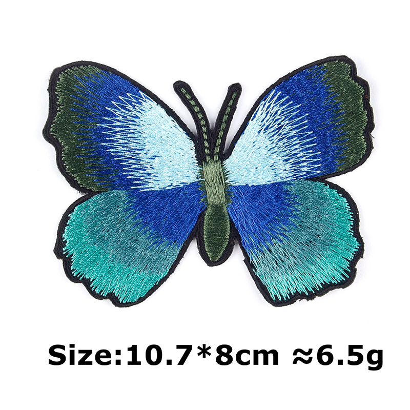 Colorful multi-color butterfly embroidery patch