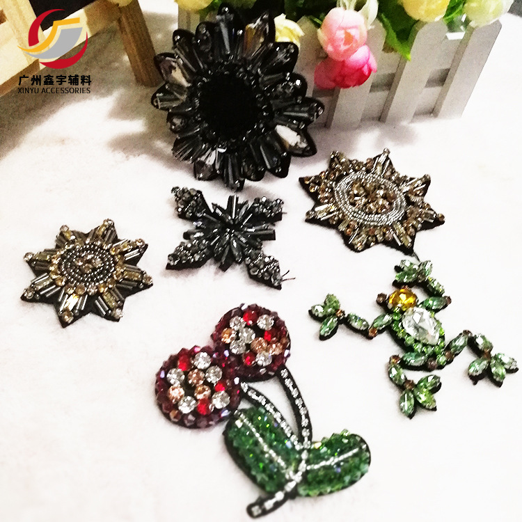 Handmade Beaded Glass Frog Rhinestone Cherry Glass Big Round Octagonal Star 