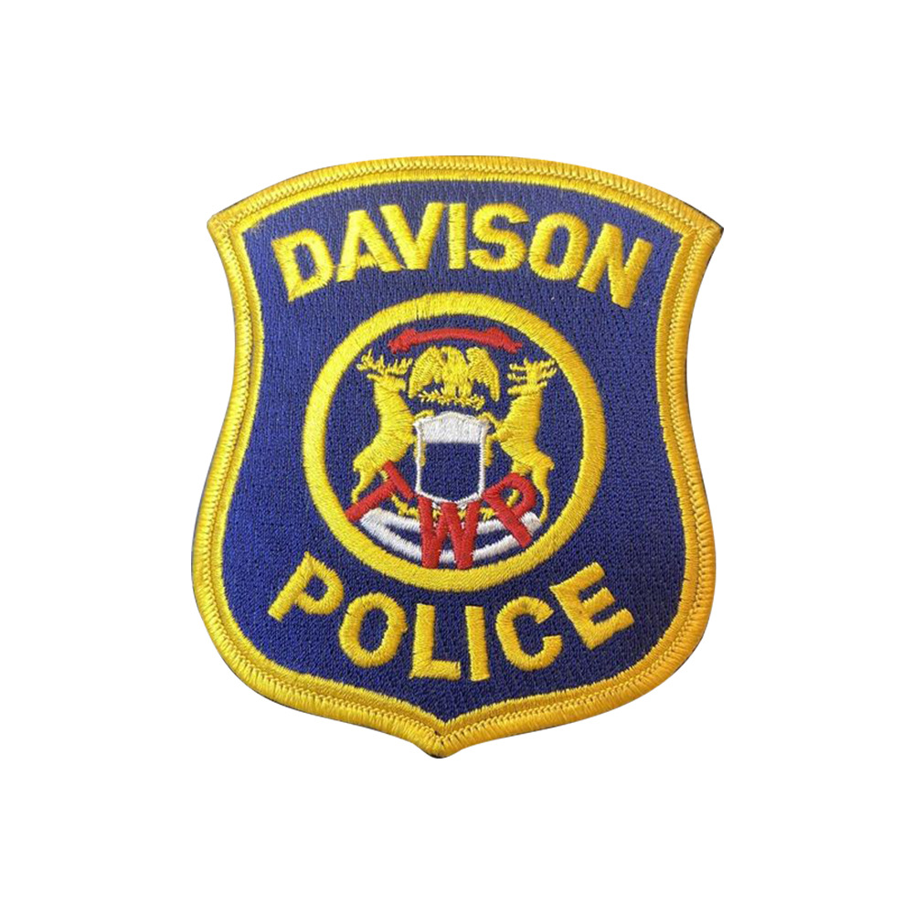 Police embrodery patch with merrow border