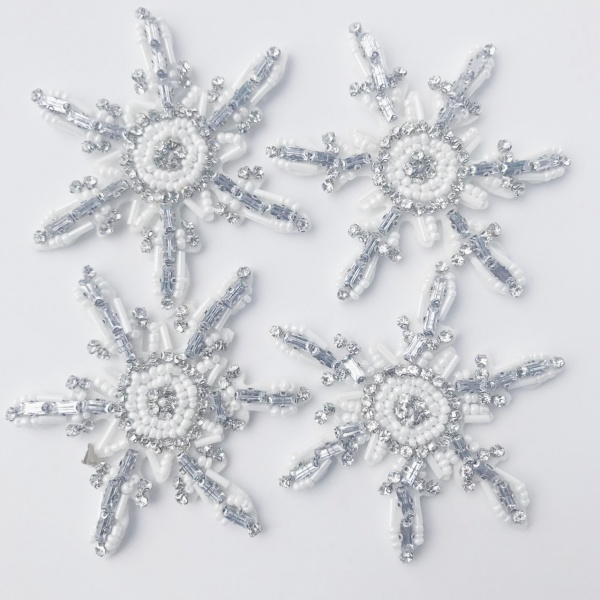 Beaded Snowflake Tassel Handmade Patch 