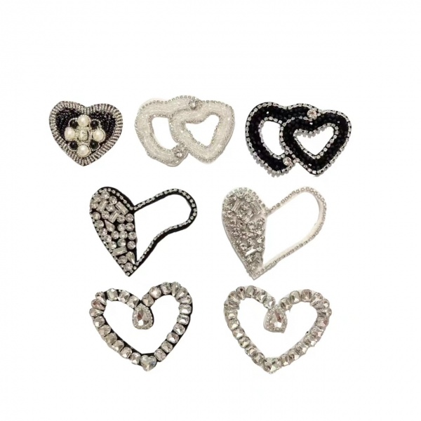 Chanel-style Heart Embellishment Patch