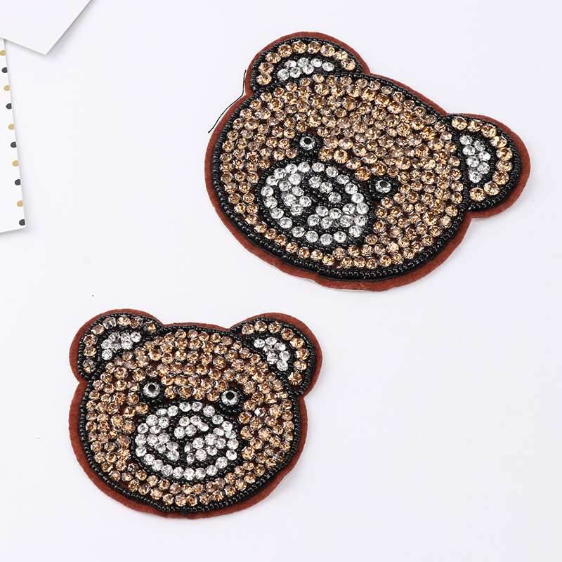 Design Bear Beaded Cloth Patch